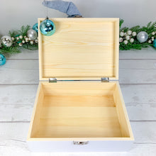 Load image into Gallery viewer, Personalised Luxury Baby&#39;s First Christmas Keepsake Box, Christmas Baby Elephants
