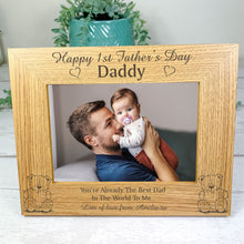 Load image into Gallery viewer, Personalised Father&#39;s Day Photo Frame, 1st Father&#39;s Day Gift
