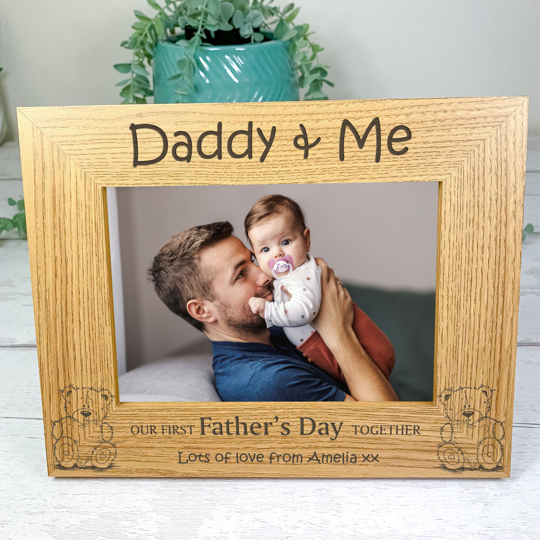 Personalised Father's Day Photo Frame, 1st Father's Day Gift