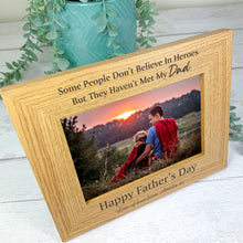 Load image into Gallery viewer, Personalised Father&#39;s Day Photo Frame, Dad Is A Hero
