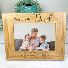Load image into Gallery viewer, Personalised Father&#39;s Day Photo Frame, World&#39;s Best Dad

