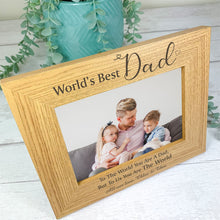 Load image into Gallery viewer, Personalised Father&#39;s Day Photo Frame, World&#39;s Best Dad
