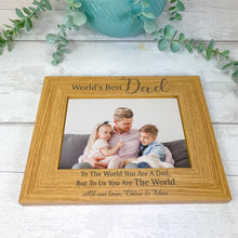 Load image into Gallery viewer, Personalised Father&#39;s Day Photo Frame, World&#39;s Best Dad
