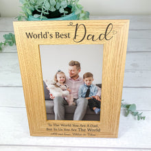 Load image into Gallery viewer, Personalised Father&#39;s Day Photo Frame, World&#39;s Best Dad
