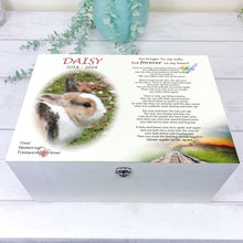 Load image into Gallery viewer, Personalised Rabbit Rainbow Bridge Memory Keepsake Box
