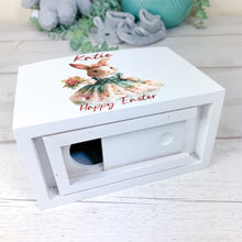 Load image into Gallery viewer, Personalised Luxury Wooden Money Box, Spring Bunny Piggy Bank.
