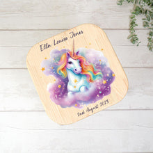 Load image into Gallery viewer, Personalised Child&#39;s Stool, Unicorn Theme
