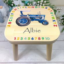 Load image into Gallery viewer, Personalised Child&#39;s Stool, Tractor Theme
