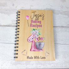 Load image into Gallery viewer, Personalised Wooden Baking Recipe Book, Mom&#39;s Favourite Recipes
