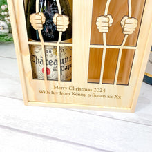Load image into Gallery viewer, Personalised Christmas Wine Gift Box For 2 Bottles
