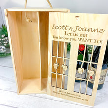 Load image into Gallery viewer, Personalised Christmas Wine Gift Box For 2 Bottles
