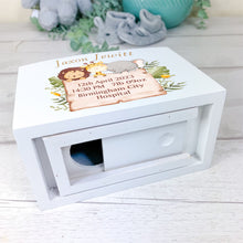 Load image into Gallery viewer, Personalised Luxury Wooden Money Box, Jungle Animal Piggy Bank.
