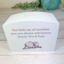 Load image into Gallery viewer, Personalised Luxury Wooden Money Box, Pink Elephant Piggy Bank.

