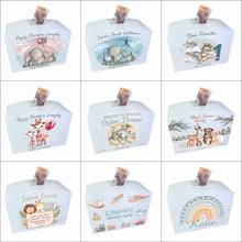Load image into Gallery viewer, Personalised Luxury Wooden Money Box, Pink Teddy Piggy Bank.
