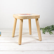 Load image into Gallery viewer, Personalised Child&#39;s Stool, Spring Rabbit Theme
