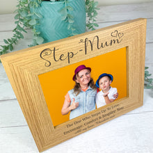 Load image into Gallery viewer, Personalised Wooden Photo Frame For Step Mum, Mother&#39;s Day Gift
