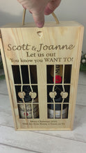 Load and play video in Gallery viewer, Personalised Christmas Wine Gift Box For 2 Bottles
