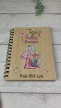 Load and play video in Gallery viewer, Personalised Wooden Baking Recipe Book, Mom&#39;s Favourite Recipes
