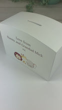 Load and play video in Gallery viewer, Personalised Luxury Wooden Money Box, Jungle Animal Piggy Bank.
