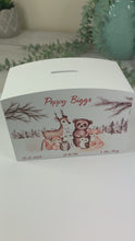 Load and play video in Gallery viewer, Personalised Luxury Wooden Money Box, Woodland Animal Piggy Bank.
