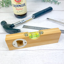 Load image into Gallery viewer, Personalised Spirit Level &amp; Bottle Opener. Stay level headed
