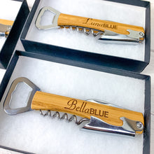 Load image into Gallery viewer, Personalised Corkscrew Bottle Opener With Gift Box
