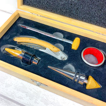 Load image into Gallery viewer, Personalised 5 Piece Luxury Wine Gift Set With Accessories. Perfect Wedding Anniversary Gift
