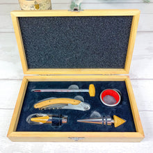 Load image into Gallery viewer, Personalised 5 Piece Luxury Wine Gift Set With Accessories. Perfect Wedding Anniversary Gift
