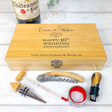 Load image into Gallery viewer, Personalised 5 Piece Luxury Wine Gift Set With Accessories. Perfect Wedding Anniversary Gift
