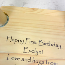 Load image into Gallery viewer, Personalised Childrens Stool, Woodland Animal Theme
