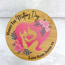 Load image into Gallery viewer, Personalised Scented 1st Mother&#39;s Day Candle Jar, Mother and Baby
