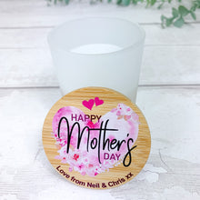 Load image into Gallery viewer, Personalised Scented Mother&#39;s Day Candle Jar, Floral Heart Design
