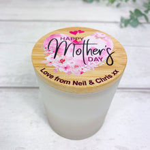 Load image into Gallery viewer, Personalised Scented Mother&#39;s Day Candle Jar, Floral Heart Design
