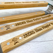 Load image into Gallery viewer, Personalised BBQ Tool Set With Canvas Storage Bag
