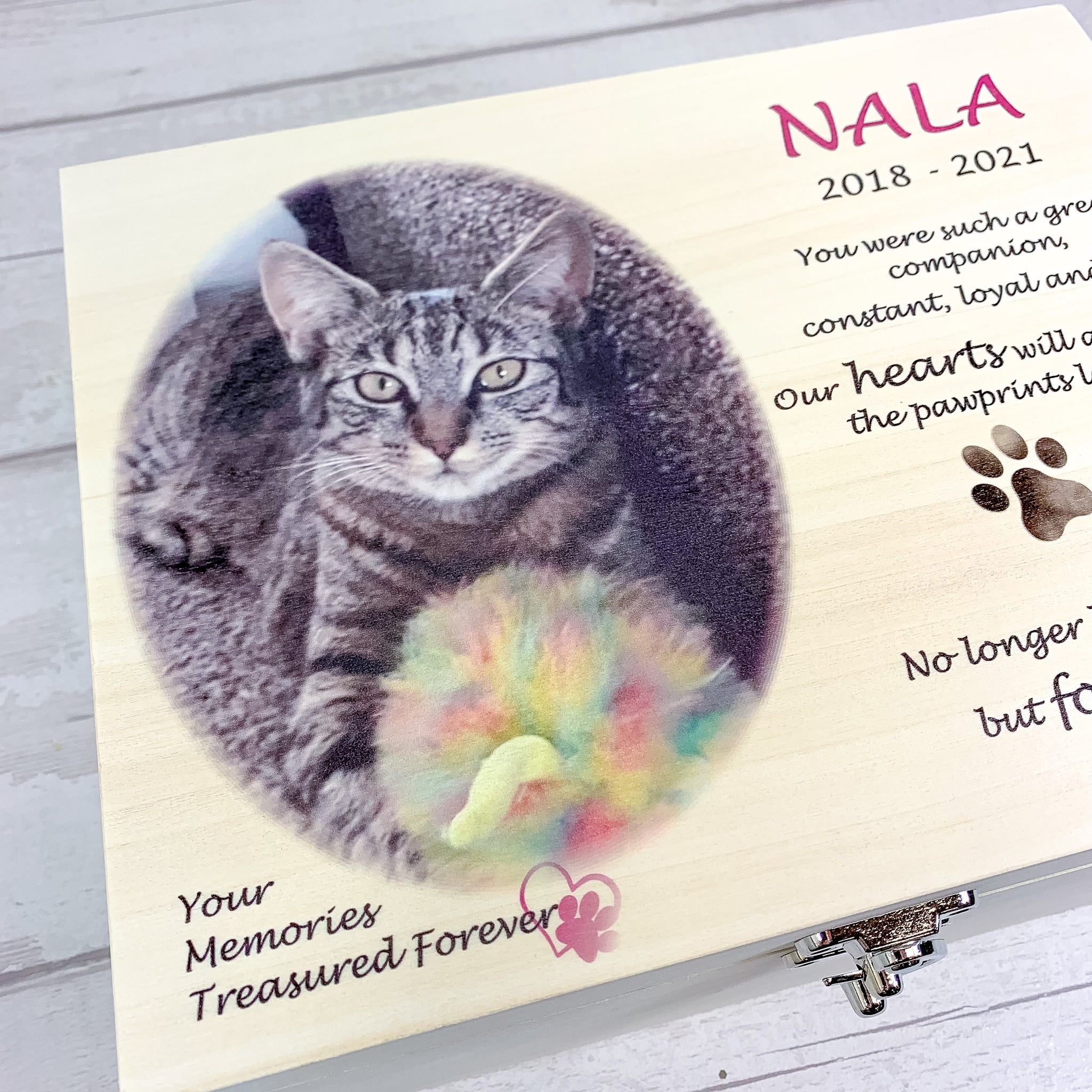 Personalised Cat Memory Keepsake Box Forever Personalised