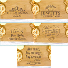 Load image into Gallery viewer, Personalised Luxury Cheeseboard With Knives and FREE Cheese Marker Set. CB5
