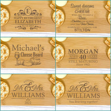 Load image into Gallery viewer, Personalised Luxury Cheeseboard With Knives and FREE Cheese Marker Set. CB8
