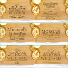 Load image into Gallery viewer, Personalised Luxury Cheeseboard With Knives and FREE Cheese Marker Set. CB3
