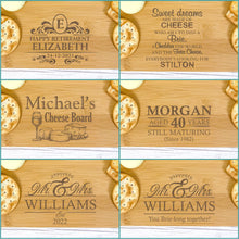 Load image into Gallery viewer, Personalised Luxury Cheeseboard With Knives and FREE Cheese Marker Set. CB9
