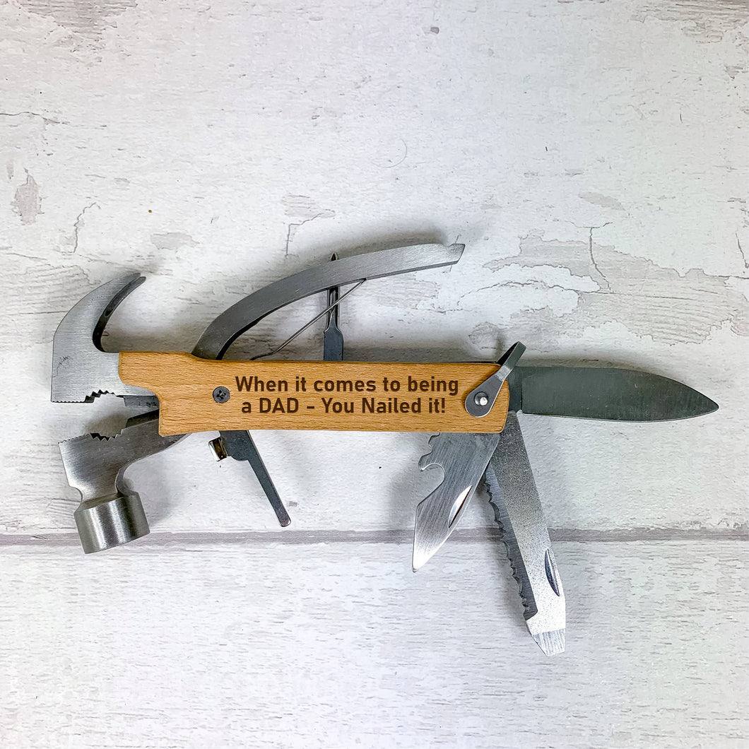 Personalised Hammer Multi Tool, DIY Gift - Dad You Nailed It