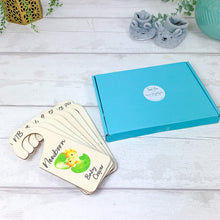 Load image into Gallery viewer, Personalised Wooden Baby Clothes Wardrobe Dividers, Baby Dinosaur Theme
