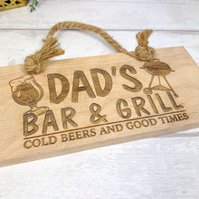 Load image into Gallery viewer, Personalised Wooden Plaque, Bar Sign. Outside Garden Patio Bar.
