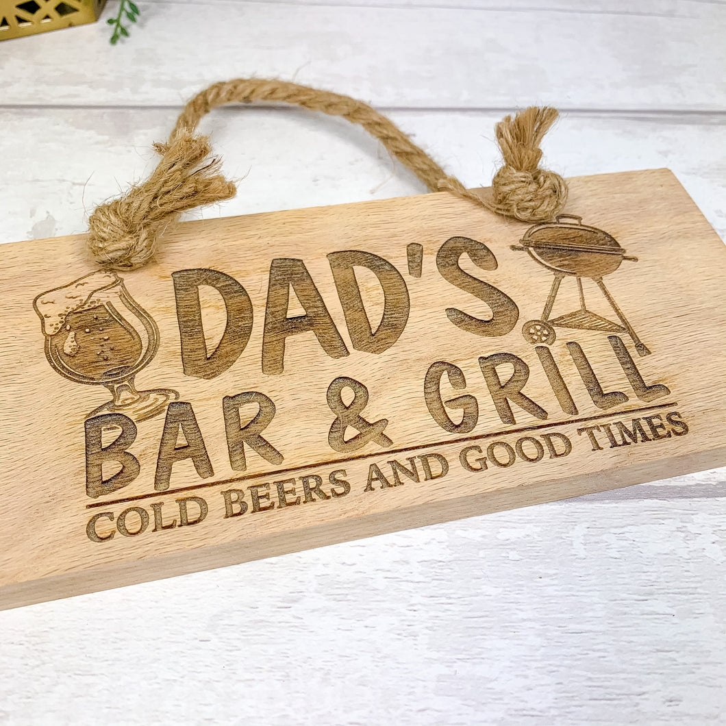 Personalised Wooden Plaque, Bar Sign. Outside Garden Patio Bar.
