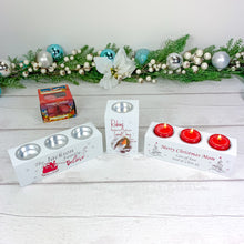 Load image into Gallery viewer, Personalised Tealight Holder with Yankee Candle® Robins Are Near With Photograph
