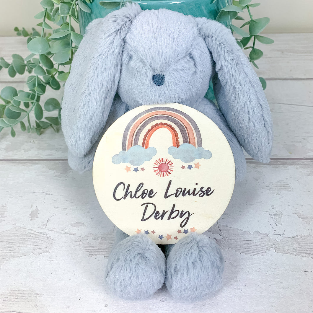 Wooden Baby Age and Milestone Discs Bundle, Boho Rainbow Theme