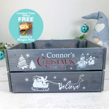 Load image into Gallery viewer, Personalised Grey Christmas Eve Crate - Believe In The Magic
