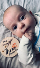 Load image into Gallery viewer, Wooden Baby Age and Milestone Discs Bundle, Boho Rainbow Theme
