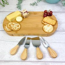 Load image into Gallery viewer, Personalised Luxury Cheeseboard With Knives and FREE Cheese Marker Set. CB2
