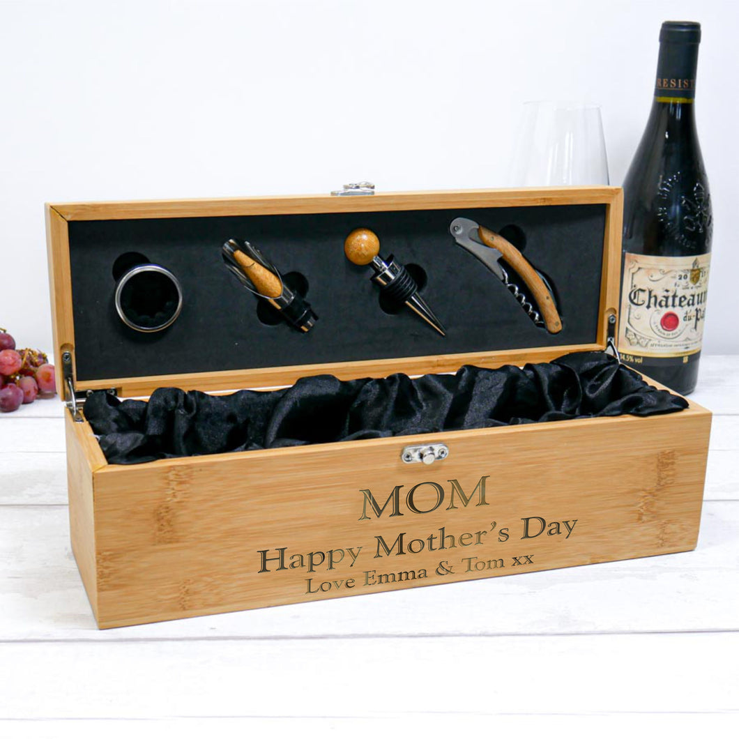 Personalised Mother's Day Luxury Wine Gift Box With Accessories