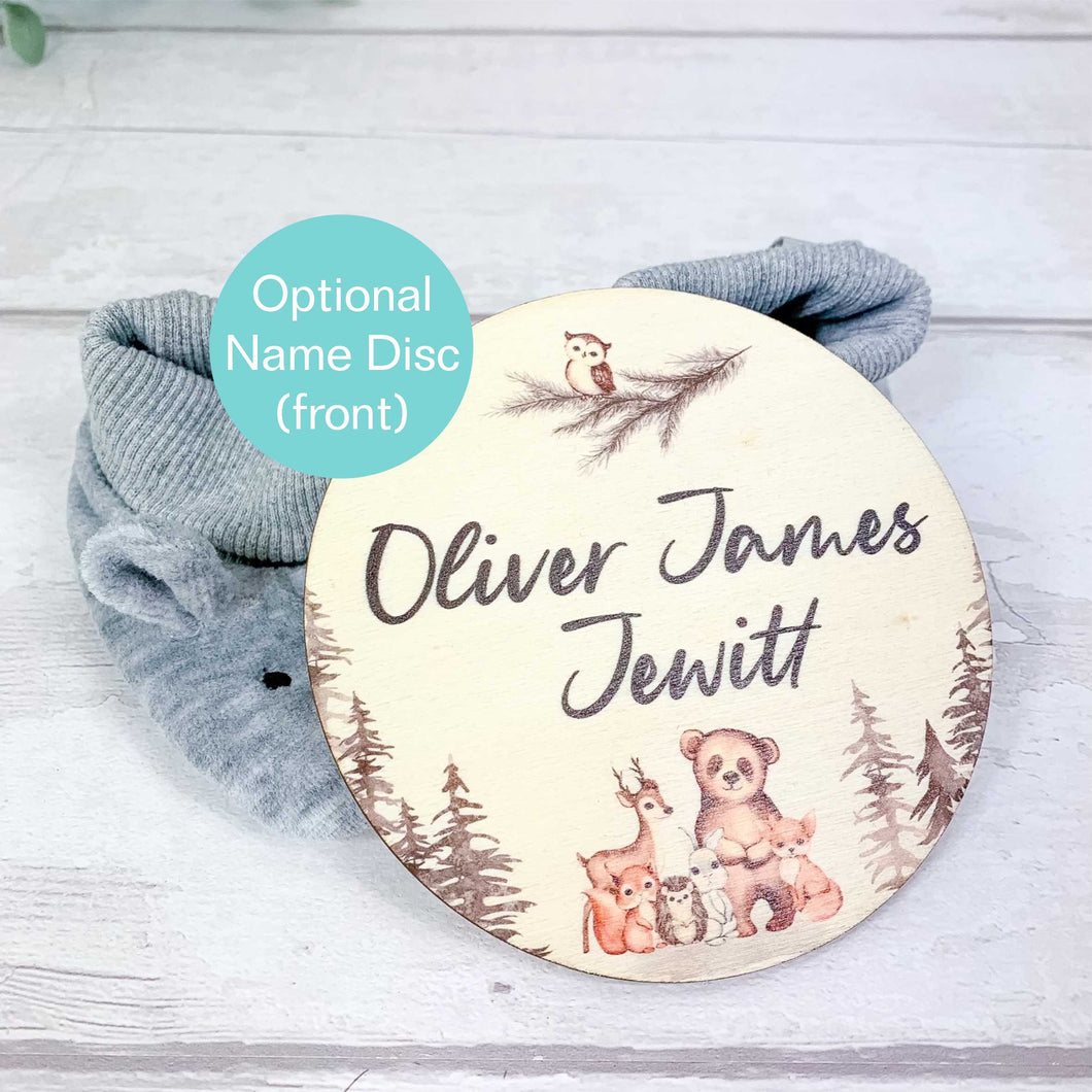 Wooden Baby Age and Milestone Discs Bundle, Woodland Animal Theme
